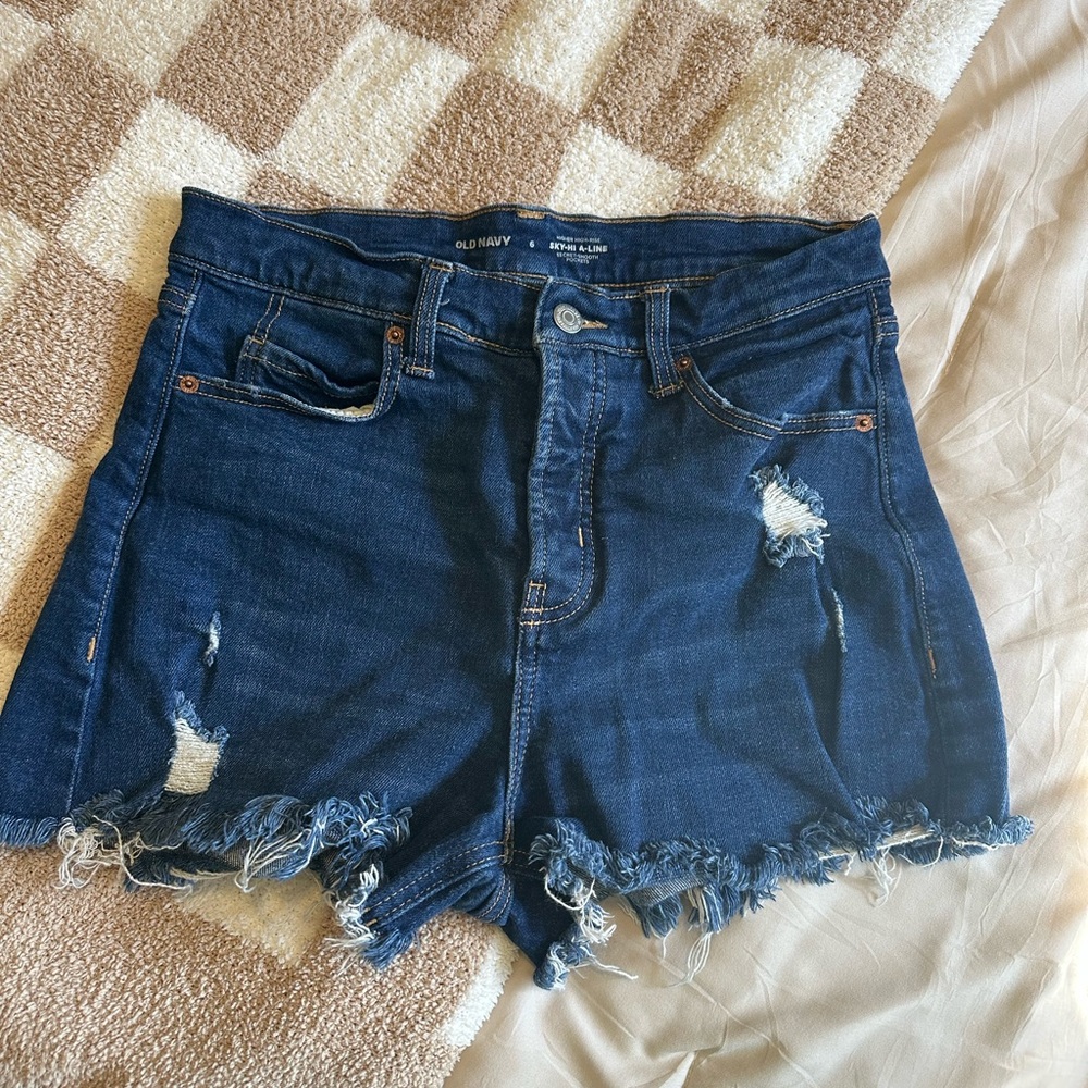 Dark Blue High-Rise Jean Short